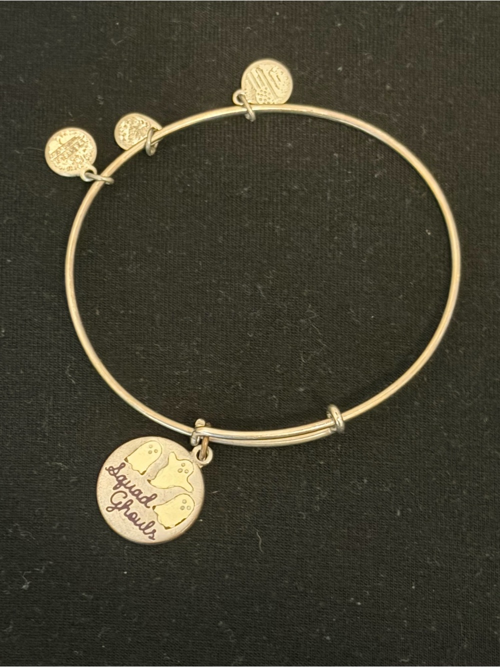 Alex and Ani Gold-Tone Ghost Charm Expandable Bangle Bracelet